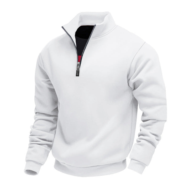 Herren leichter Fleecepullover mit Stehkragen und halblangem Reißverschluss Drune