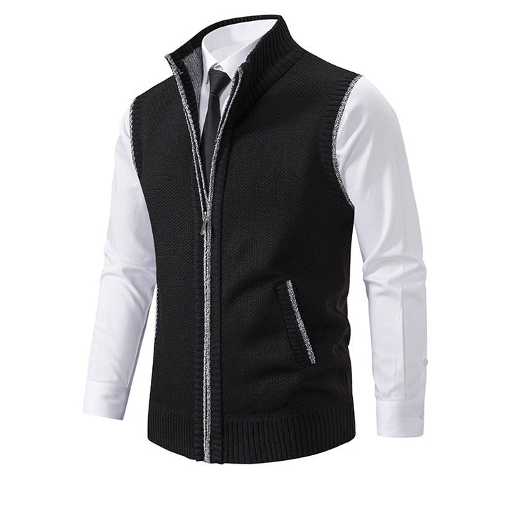 Herren Strickweste mit Reißverschluss und strukturiertem Design Drune
