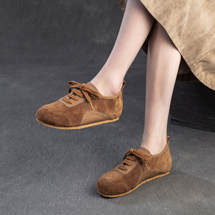 Damen modische Komfort-Sneaker aus Wildleder mit atmungsaktiver Konstruktion Drune