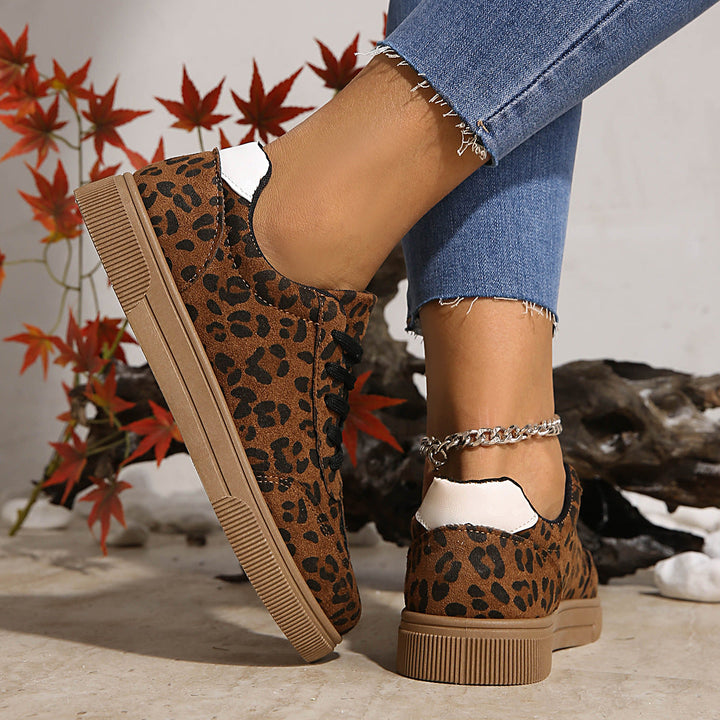 Damen Sneakers im attraktiven Leopardenmuster mit atmungsaktiver Oberflächenstruktur Drune