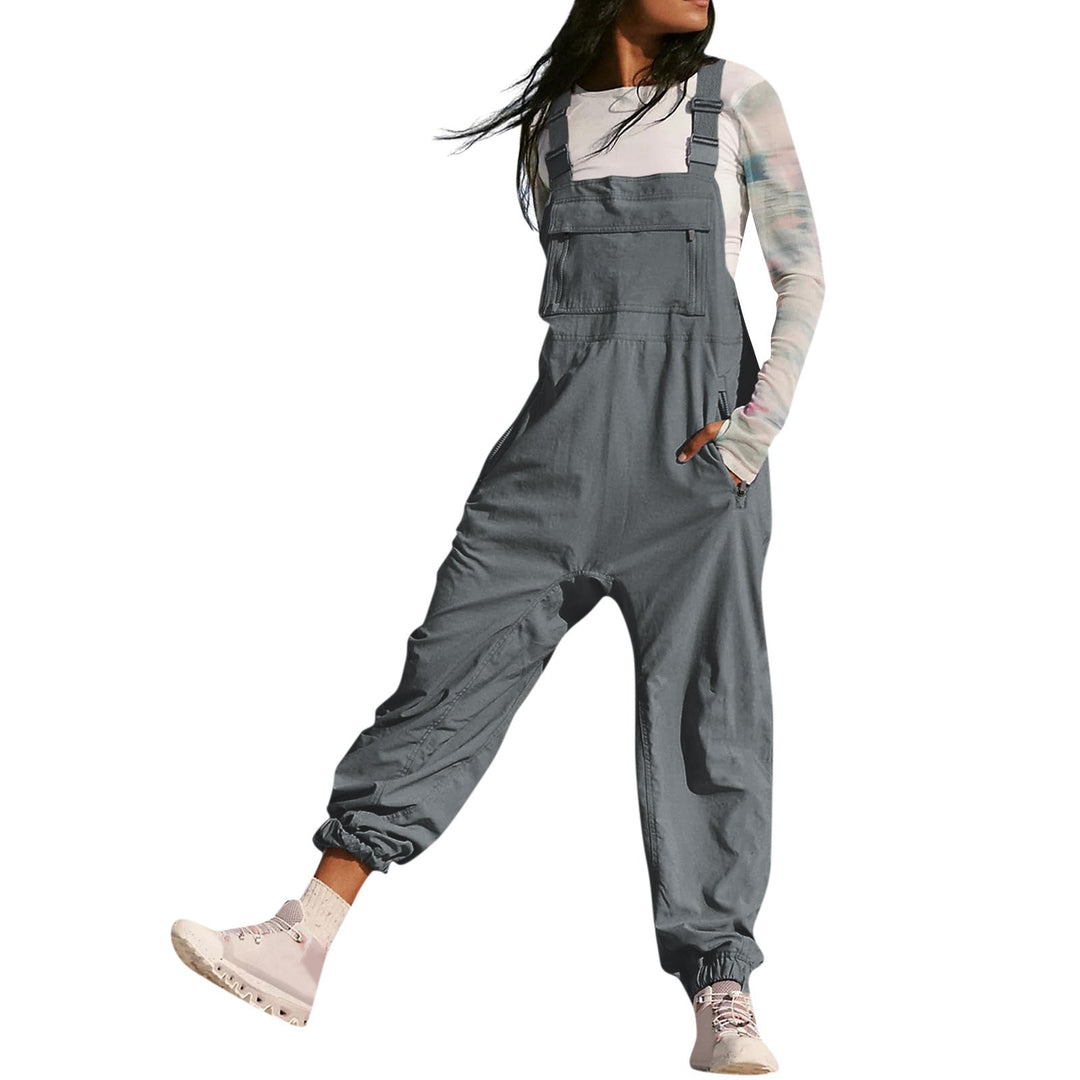 Damen Lässiger Jumpsuit mit praktischen Taschen und elastischem Saum Drune