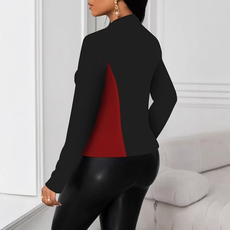 Damen moderne Blazerjacke mit farblich abgesetzten Einsätzen Drune
