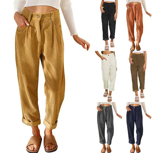 Damen Hochtaillierte Texturierte Hose Drune