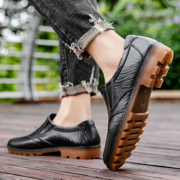 Herren Elegante Slip-On Business-Halbschuhe mit elastischen Einsätzen und rutschfester Profilsohle Drune