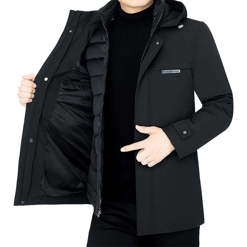 Herren Wasserabweisender Funktions-Mantel mit abnehmbarer Stepp-Innenjacke Drune