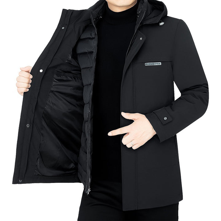 Herren Wasserabweisender Funktions-Mantel mit abnehmbarer Stepp-Innenjacke Drune