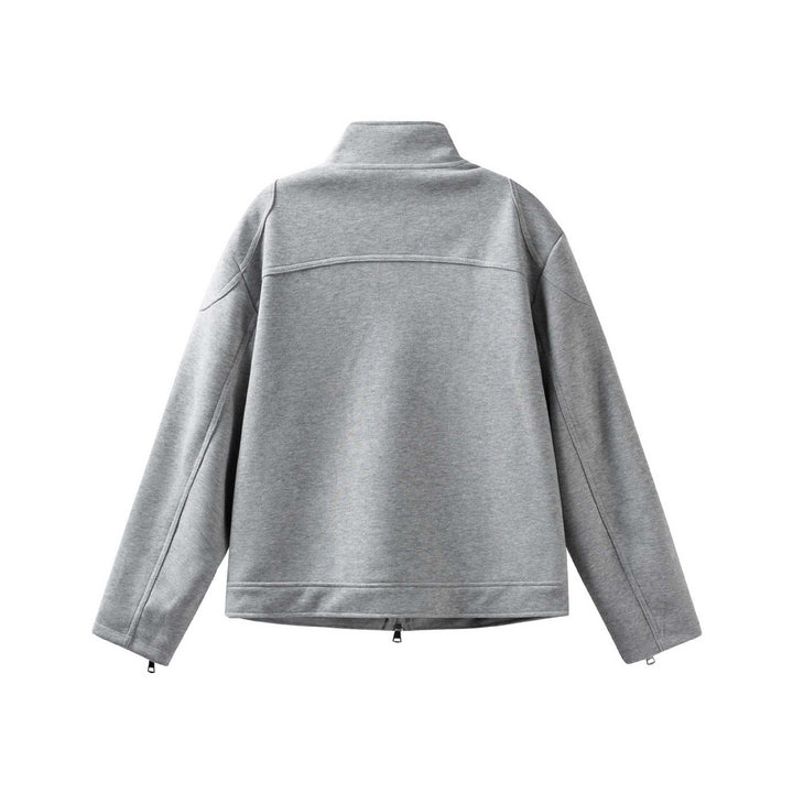 Unisex Hochgeschlossene Zip-Jacke aus French‑Terry mit Ärmelschlitzen und Eingrifftaschen Drune