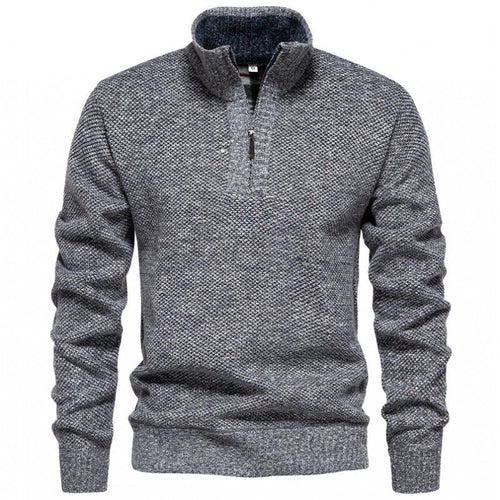 Herren Hochwertiger Pullover mit Stehkragen und Reißverschluss Drune