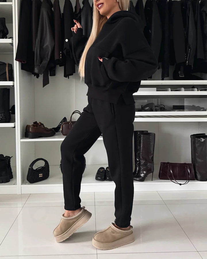 Drune | Run Kapuzenpullover und Cropped Hose Zwei Teile Satz