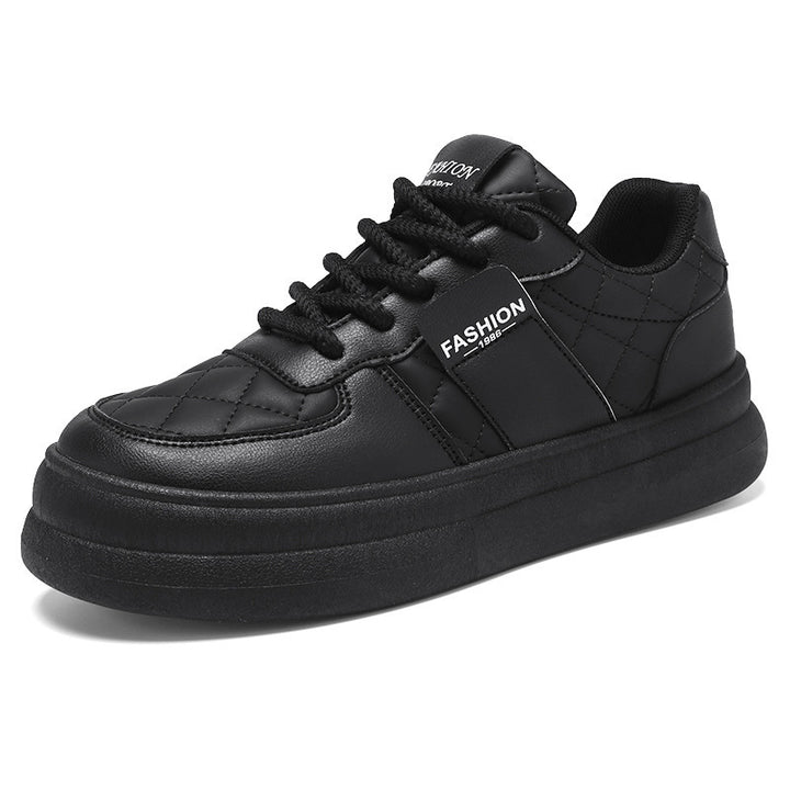 Unisex gestepptes Plateau-Sneaker aus Kunstleder mit gepolstertem Schaft und dämpfender Leichtsohle Drune
