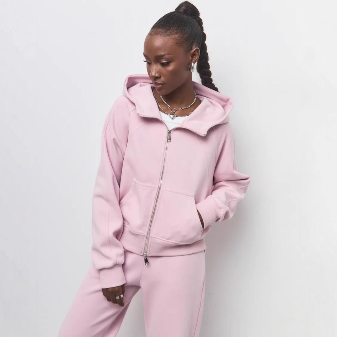 Damen Sportliches Fleece-Jogging-Set Drune