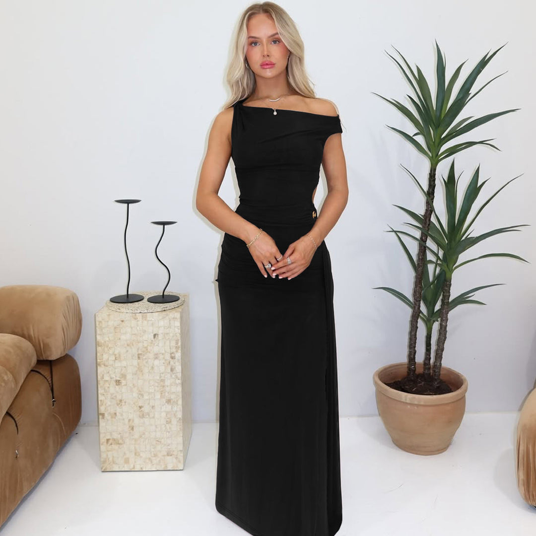 Damen Elegantes Wickelkleid mit gerafftem Einsatz Drune