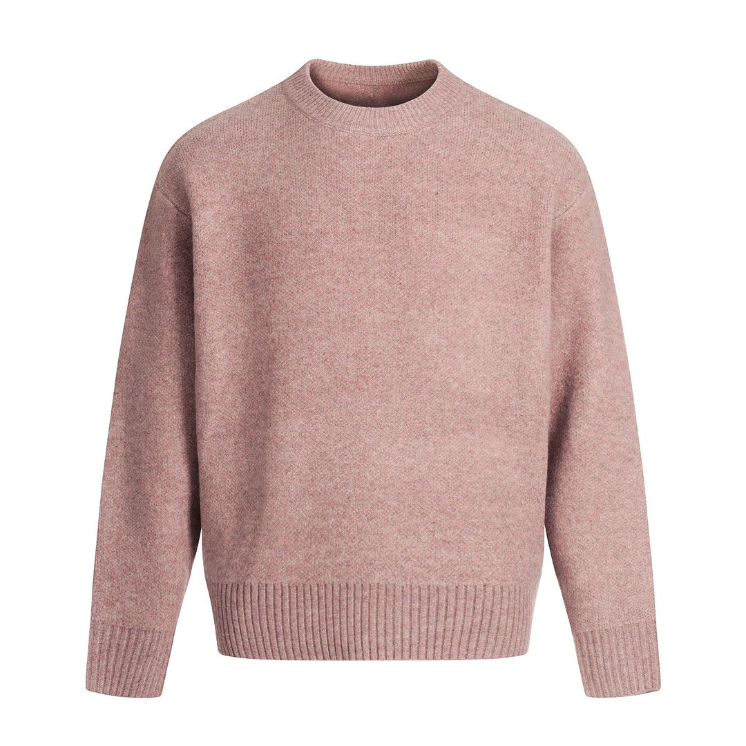 Unisex Großer Rundhalspullover aus weichem Feinstrick mit geripptem Saum Drune