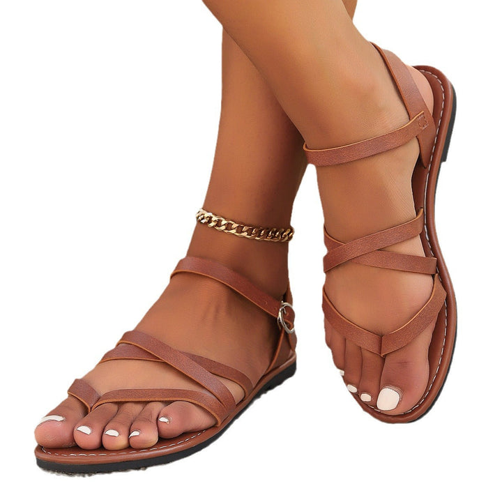 Damen Riemchen-Sandalen mit verstellbaren Riemen und komfortabler Sohle Drune