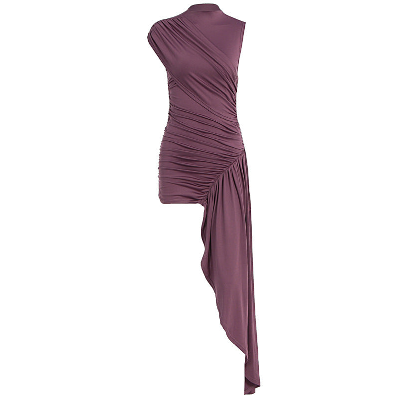 Damen Wickelkleid mit asymmetrischem Schnitt und Raffungen Drune