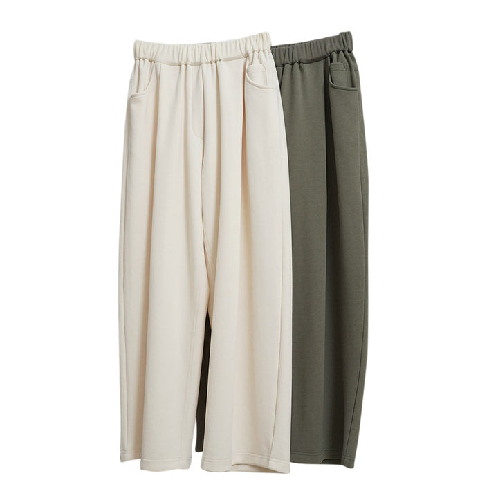 Damen Weite High‑Waist Palazzo‑Loungehose mit elastischem Bund Drune