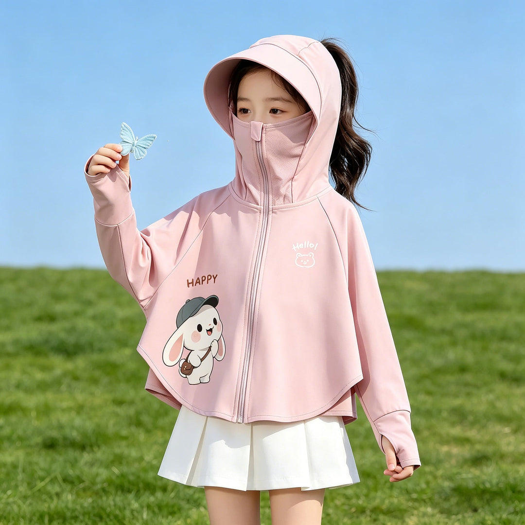 Kinder Sonnenschutzjacke mit Kapuze und atmungsaktivem Stoff Drune
