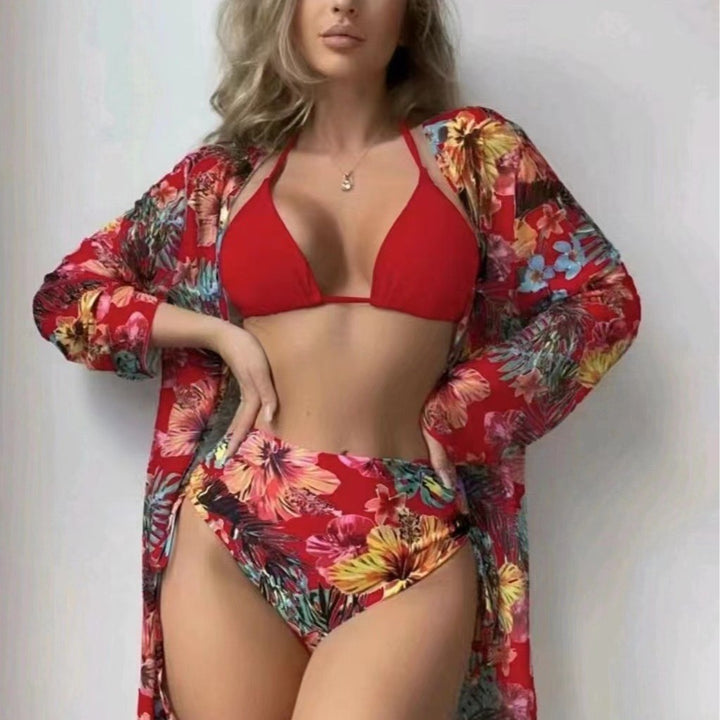 Damen modisches Bade-Set mit stylischem Kimono Drune