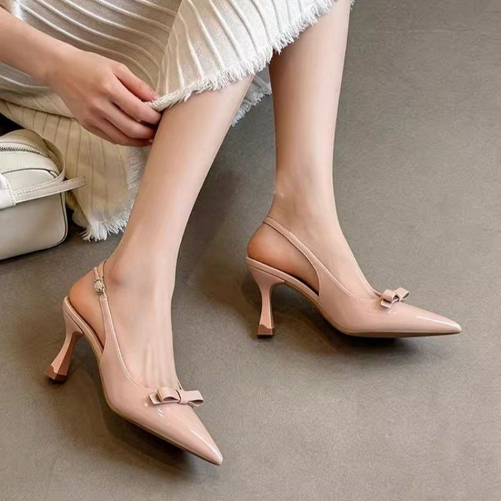 Damen spitze Slingback-Pumps mit eleganter Schleifenverzierung Drune