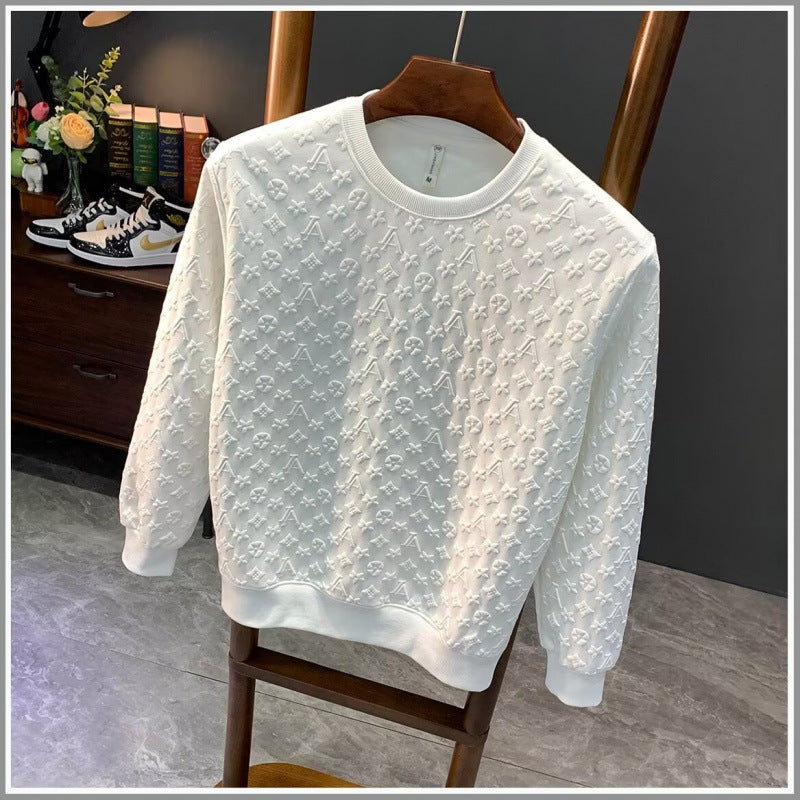 Herren lässiger Sweatshirt mit strukturellem Design Drune
