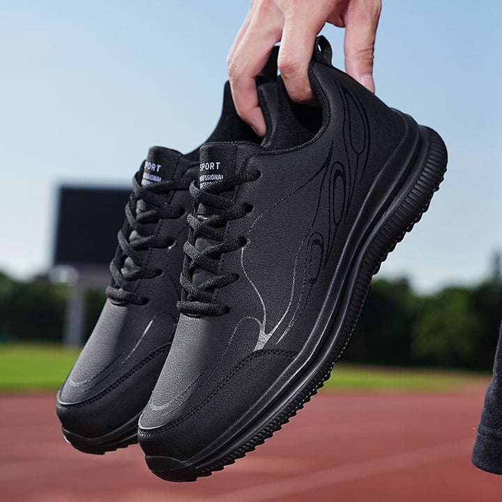 Herren nan dezenter Business-Casual Sneaker mit synthetischem Glattleder, gepolstertem Kragen und profiliertem Gummigrip Drune