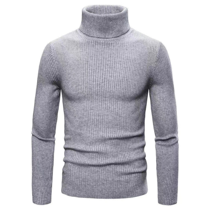 Herren modischer Rollkragenpullover aus feiner Rippstruktur Drune