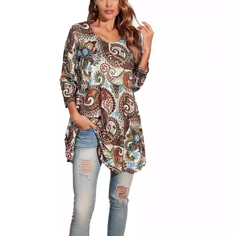 Damen Tunika mit einzigartigem Mandala-Druck Drune