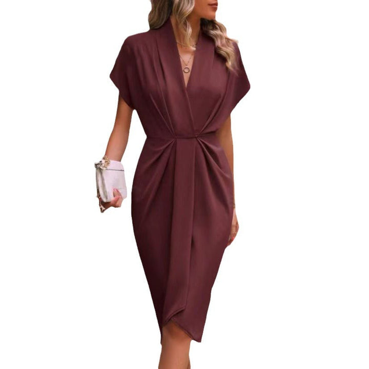 Damen Wickelkleid mit elegantem Drapierungsdesign Drune
