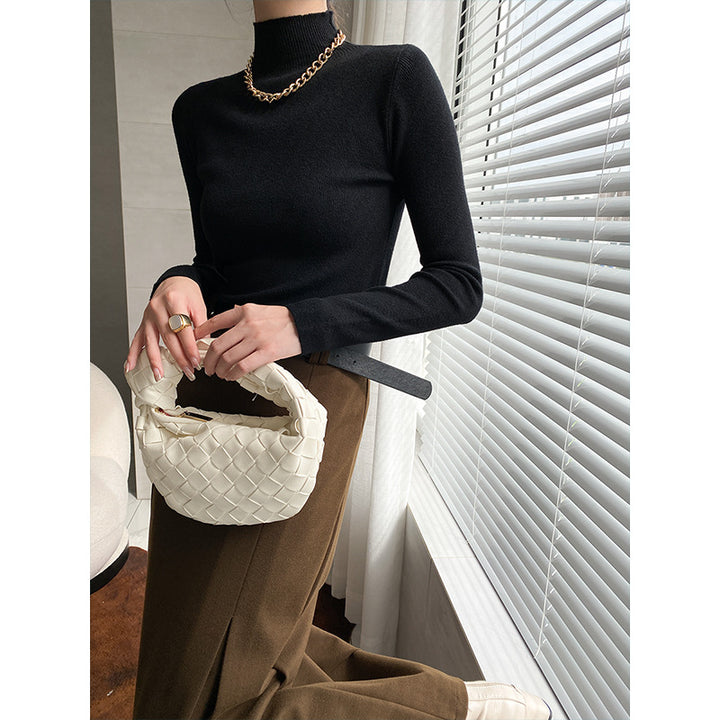 Damen Feinstrickoberteil mit hohem Kragen Drune