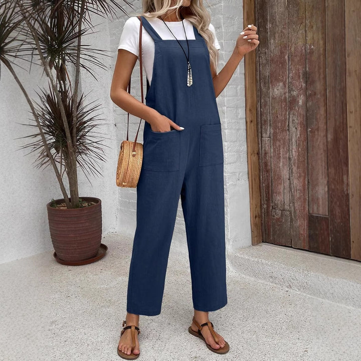 Damen Modische Latzhose mit weit geschnittenem Bein und praktischen Taschen Drune