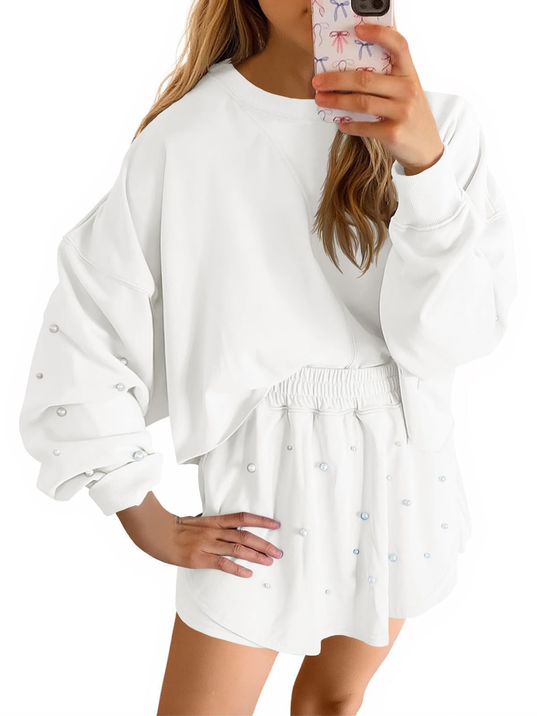 Damen Sportliches Sweatshirt- und Rock-Set Drune