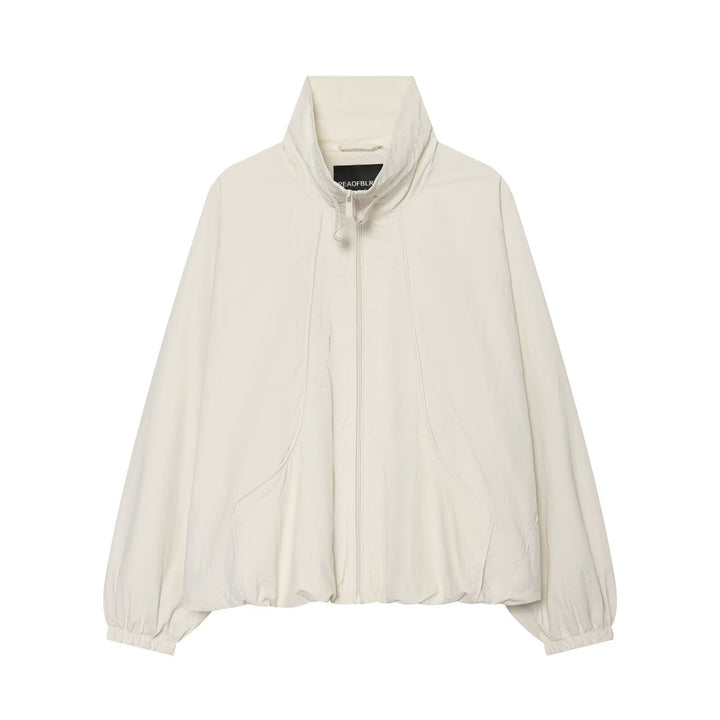 Damen Leichte wattierte Windjacke mit Stehkragen und Polka‑Dot‑Print Drune