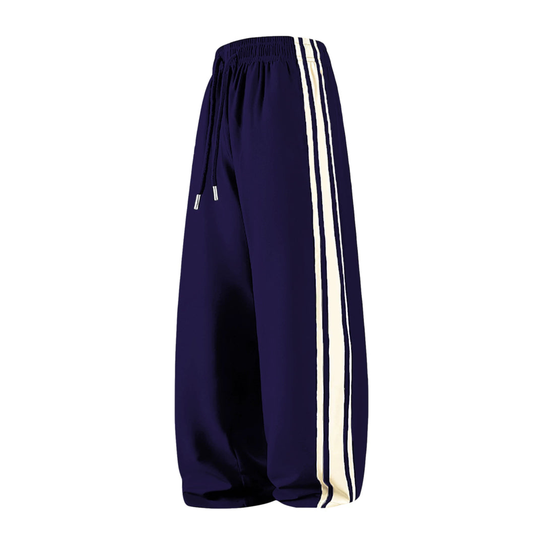Damen Weite Trackpants mit Tunnelzugbund und seitlichen Kontraststreifen Drune