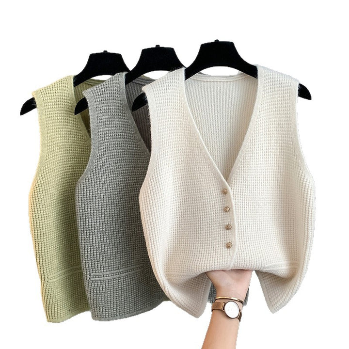 Damen Elegante Wollen Strickweste Drune
