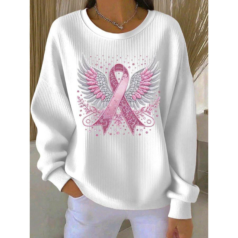 Damen Komfortabler Sweatshirt mit markantem Schriftzug Drune