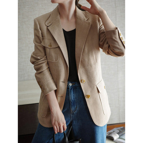 Damen Eleganter und vielseitiger Leinenblazer Drune