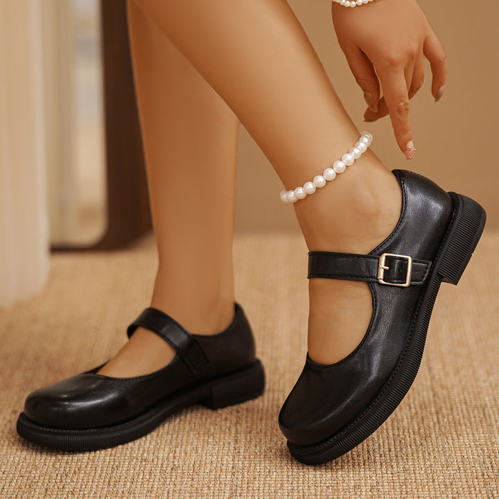 Damen Mary-Jane Slipper mit gepolsterter Plateausohle und verstellbarem Schnallenriemen Drune