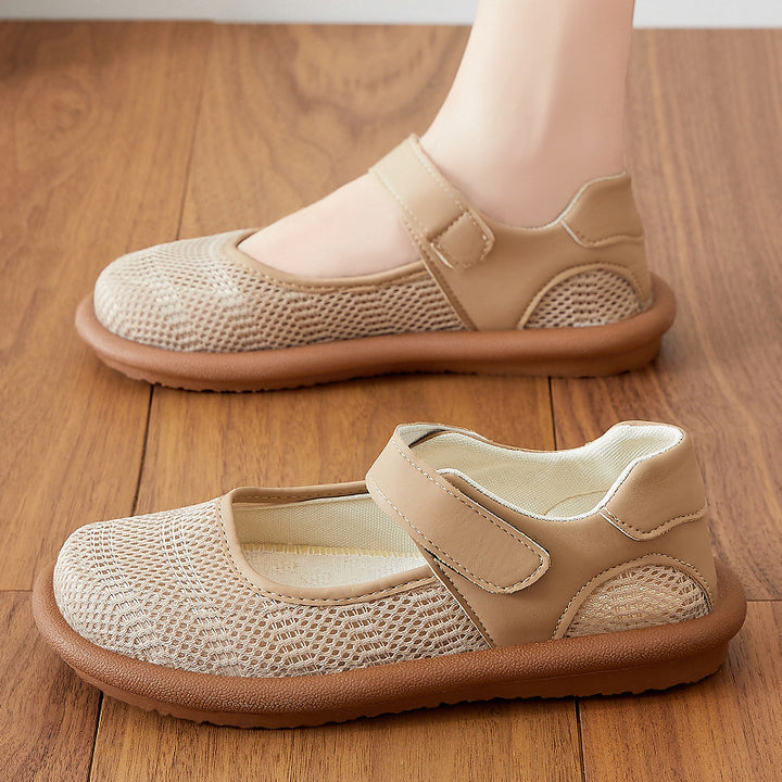 Damen Klettverschluss Atmungsaktive Mary Jane Schuhe Drune