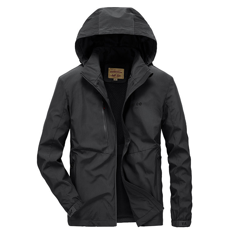 Herren Wasserfeste Softshelljacke mit Kapuze und Fleecefutter, winddicht und atmungsaktiv Drune