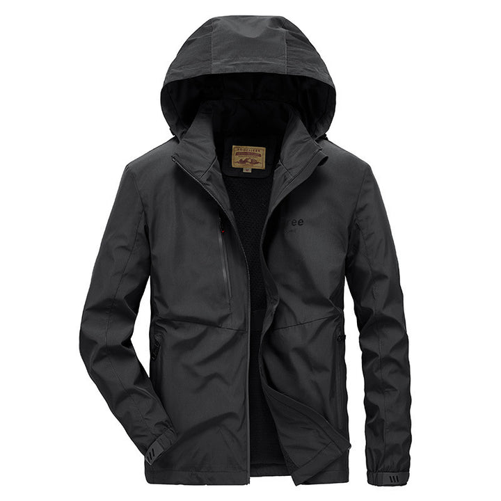 Herren Wasserfeste Softshelljacke mit Kapuze und Fleecefutter, winddicht und atmungsaktiv Drune