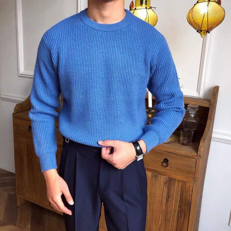 Herren Grobstrickpullover mit Rundhalsausschnitt Drune