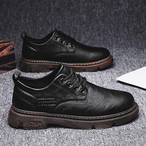 Herren Schnürschuhe aus hochwertigem Leder mit rutschfester Sohle Drune