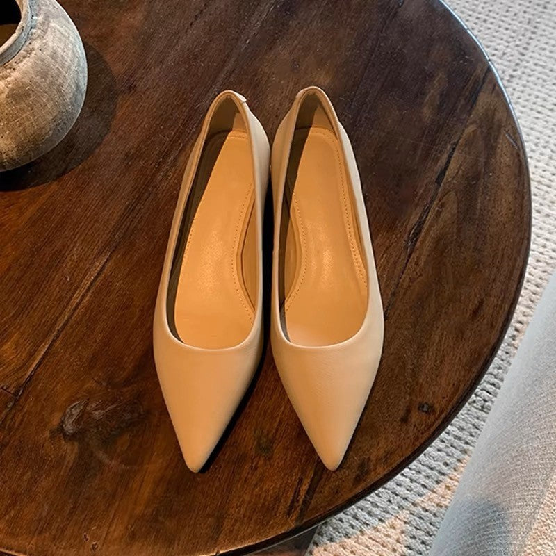 Damen elegante spitze Ballerinas aus hochwertigem Leder Drune