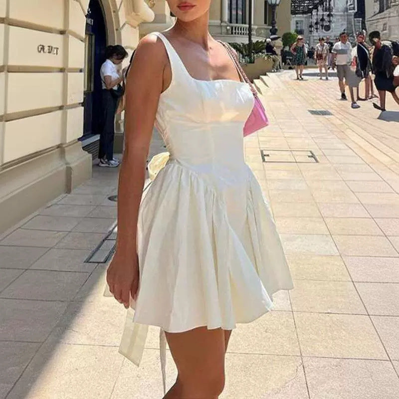 Damen Cocktailkleid mit Quadrat-Ausschnitt und voluminösem Rock Drune