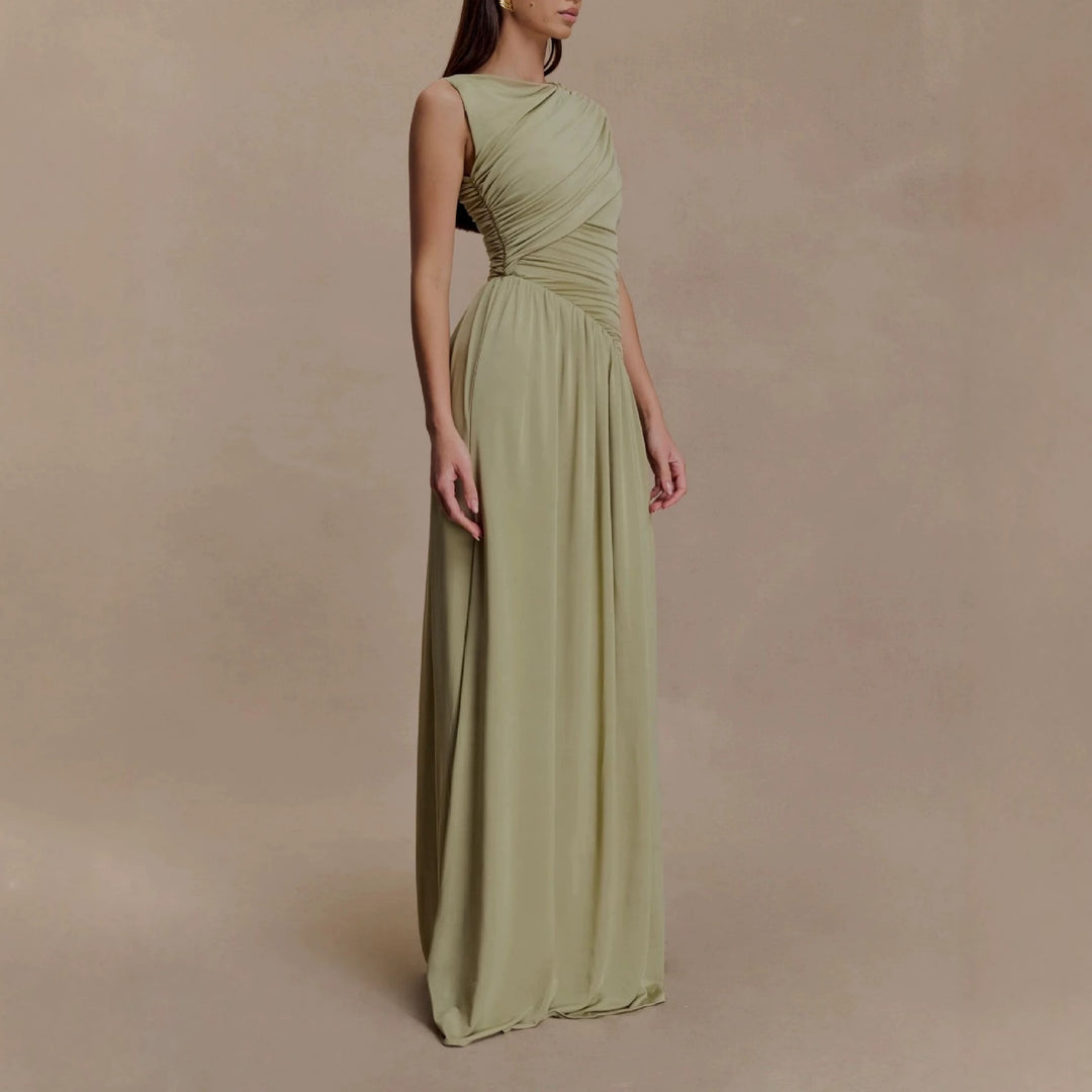 Damen Elegantes Abendkleid mit asymmetrischen Rüschendetails Drune
