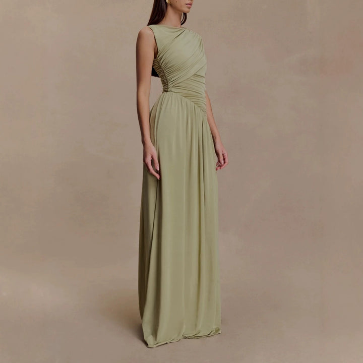 Damen Elegantes Abendkleid mit asymmetrischen Rüschendetails Drune