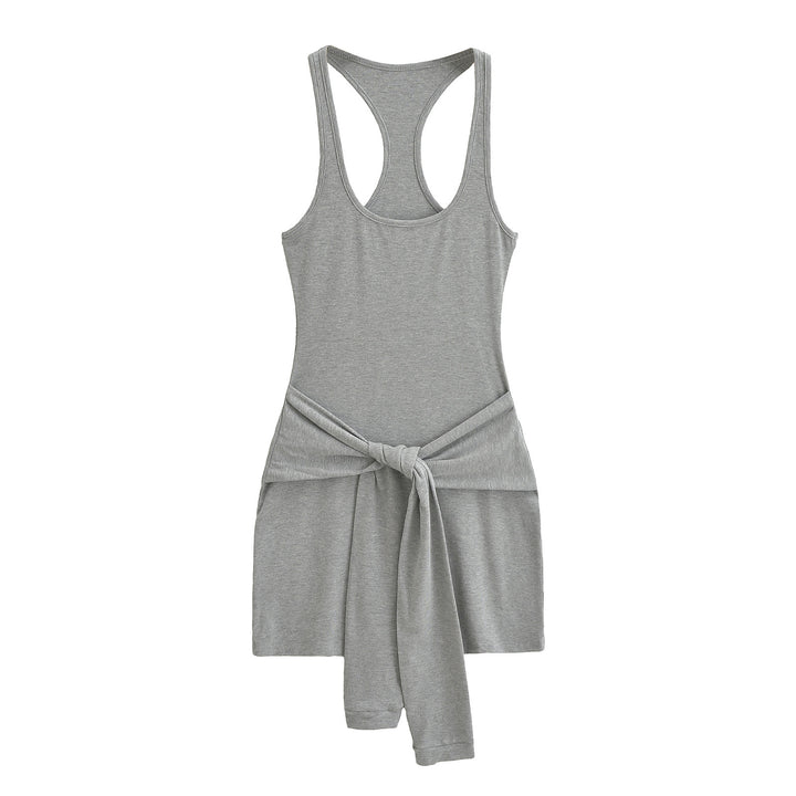 Damen lässiges Sommerkleid mit Knotendetail Drune