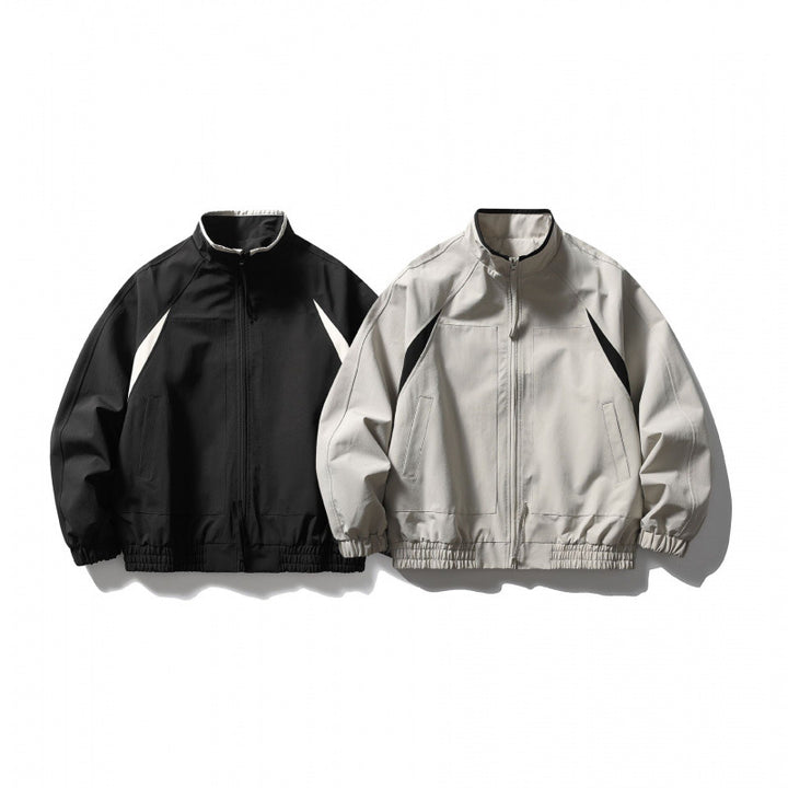 Unisex Boxy-Leichtblousonjacke im Tech-Cotton-Look mit Raglanärmeln, Reißverschluss und elastischem Saum Drune