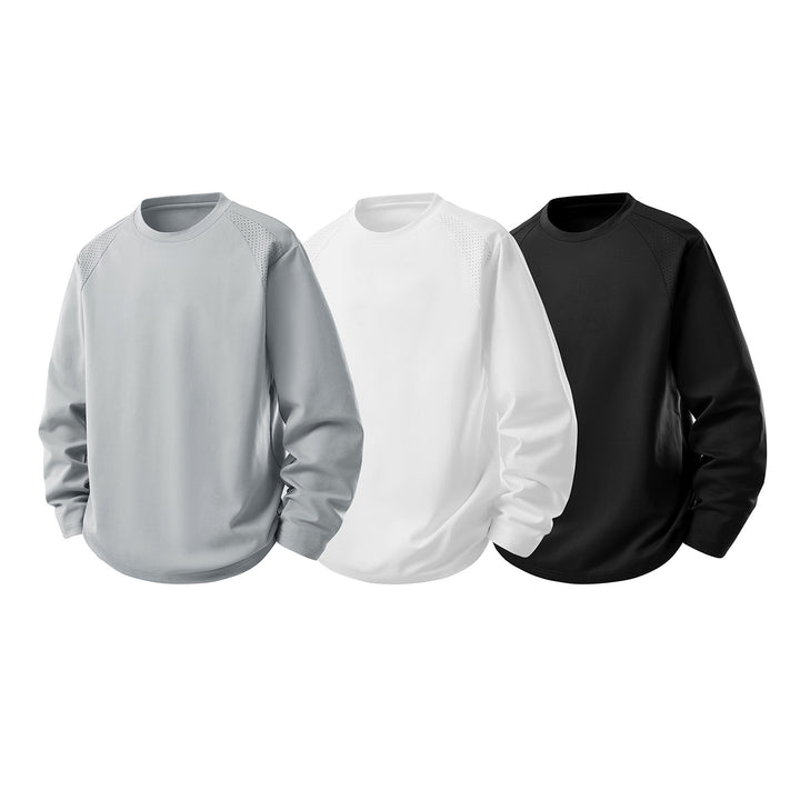 Herren Atmungsaktives Rundhals-Performance-Sweatshirt mit mikroperforierten Schulterpaneelen Drune