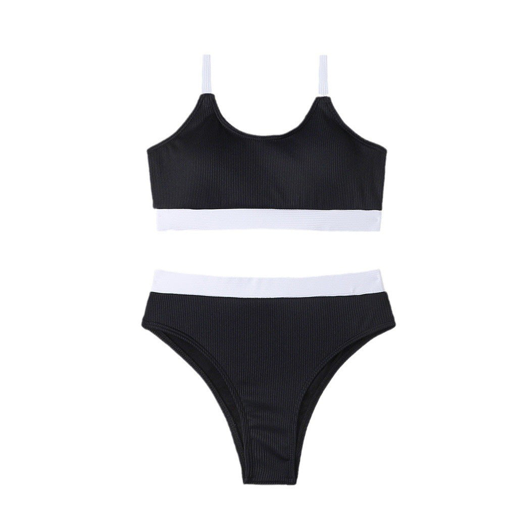 Damen Bikiniset mit raffiniertem Rippdesign und verstellbaren Trägern Drune